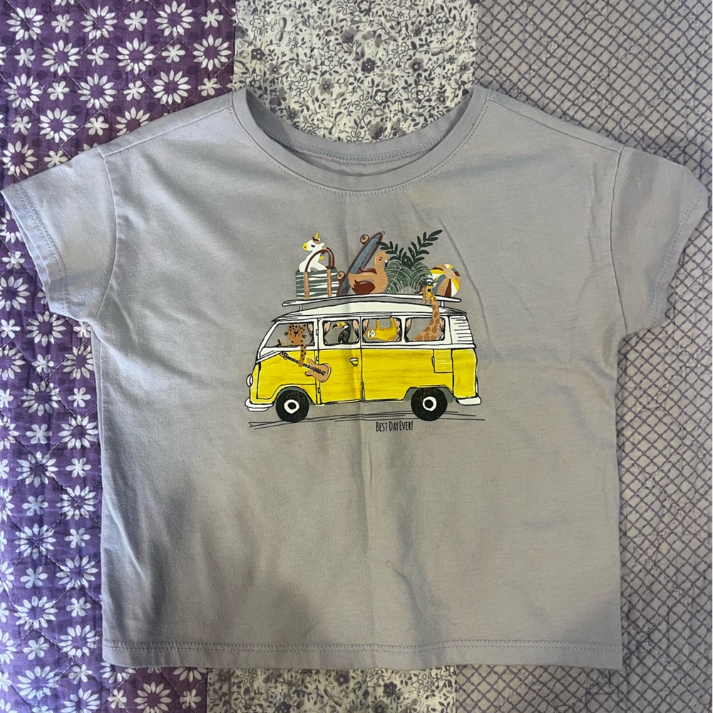 Purple graphic toddler tee